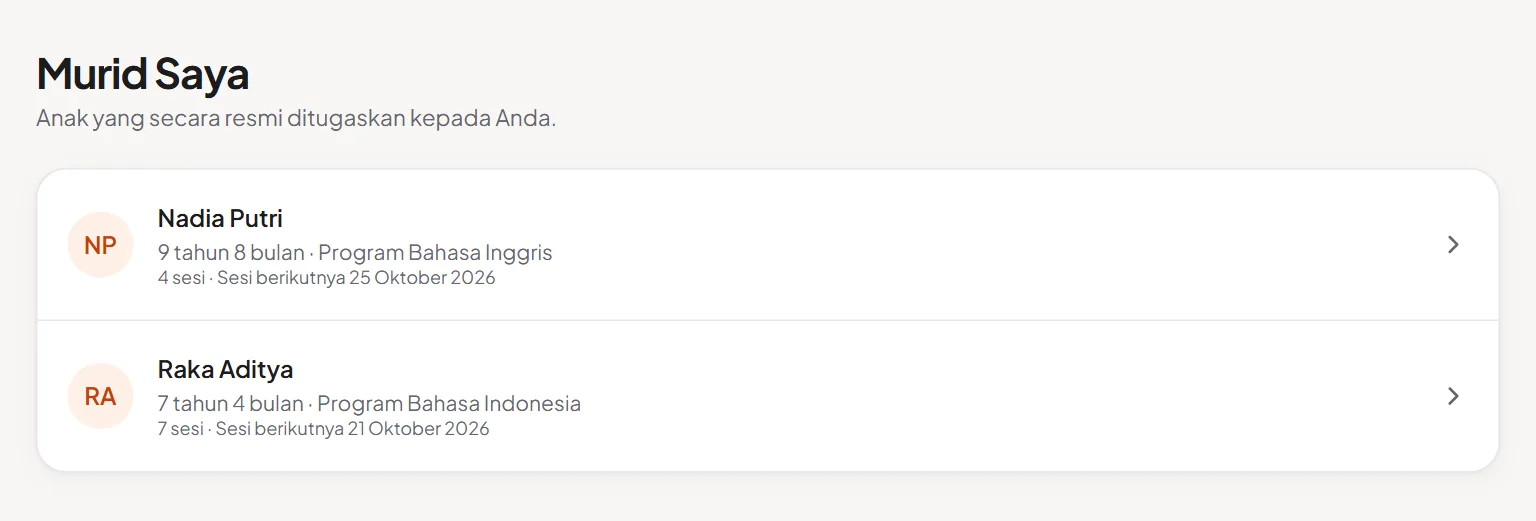 Daftar Murid Saya